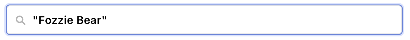 Search bar in Observable with 'Fozzie Bear' entered in double quotes.