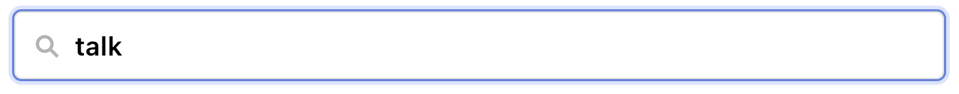 Search bar in Observable with the word 'talk' entered.