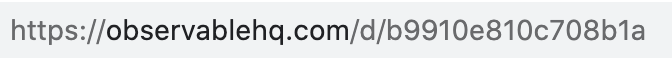 A zoomed-in screenshot of an Observable URL as a random identifier (ID).
